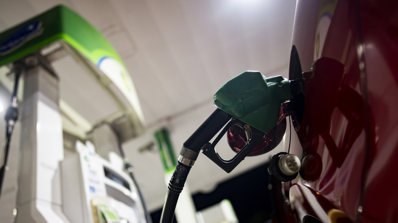 Unleaded gas is pumped into a car at a gas station on July 27, 2026 in Washington, DC.