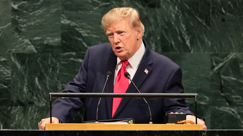 U.S. President Donald Trump speaks during the 81st session of the United Nations (U.N.) General Assembly at U.N. Headquarters on September 22, 2026 in New York City.