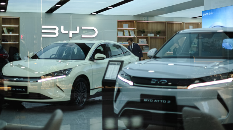 HONG KONG, CHINA - JANUARY 05: A general view of the BYD Auto showroom on January 5, 2026, in Hong Kong, China. (Photo by Sawayasu Tsuji/Getty Images)