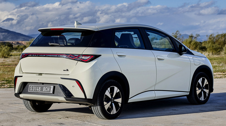 Rear and side shot of the BYD Dolphin