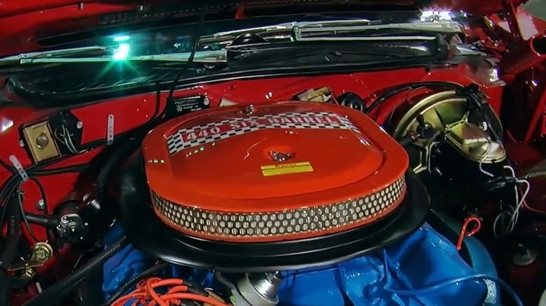 A 440 Six-Pack V8 Chrysler engine