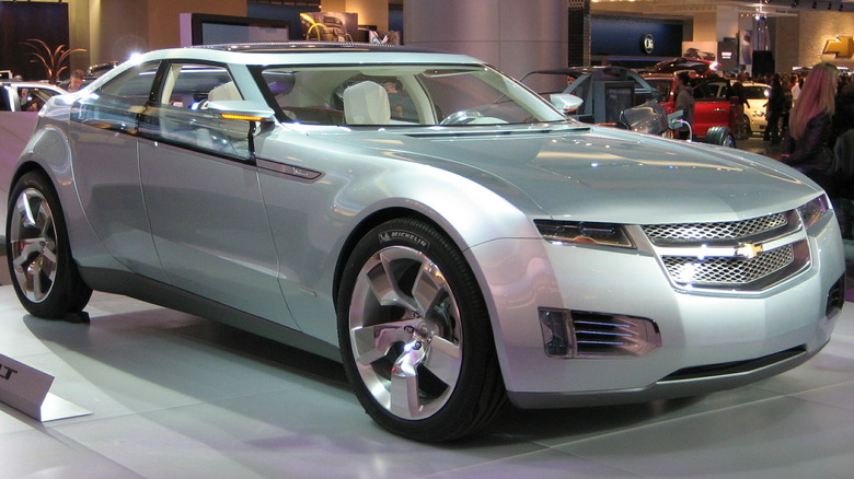 The Chevrolet Volt Concept at the North American International Auto Show 2007, in Detroit, Michigan.
