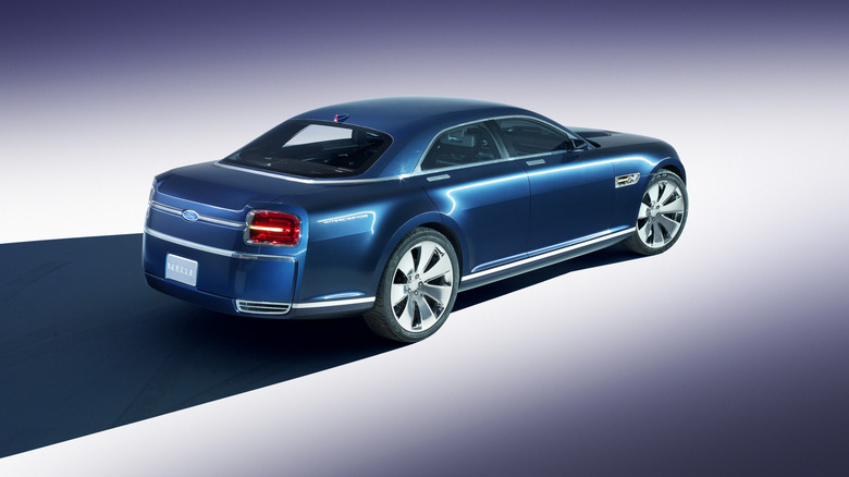 A brighter Ford blue color on the 2007 Ford Interceptor Concept on a white background.