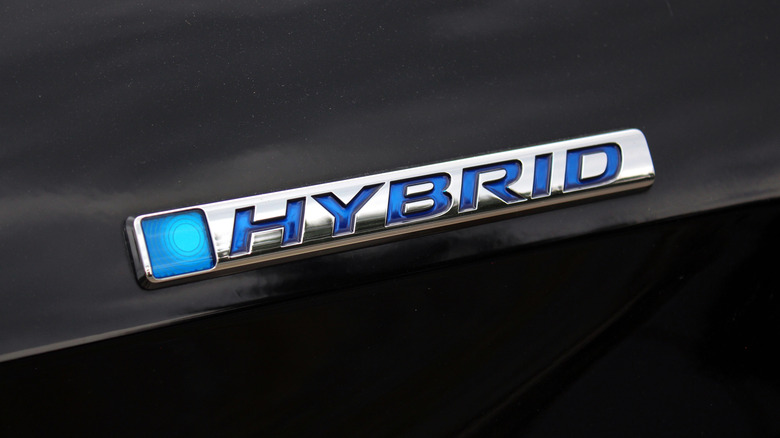 Honda's hybrid logo on a car