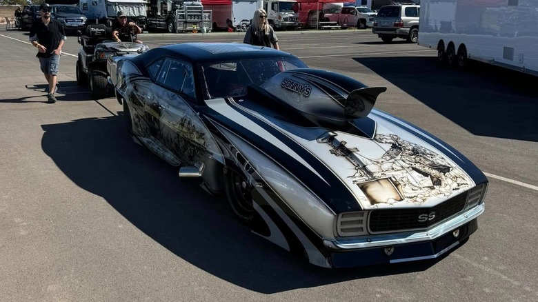A pro street drag racer featuring the Godfather V8 motor