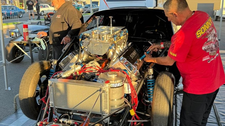 A pro street drag racer featuring the Godfather V8 motor