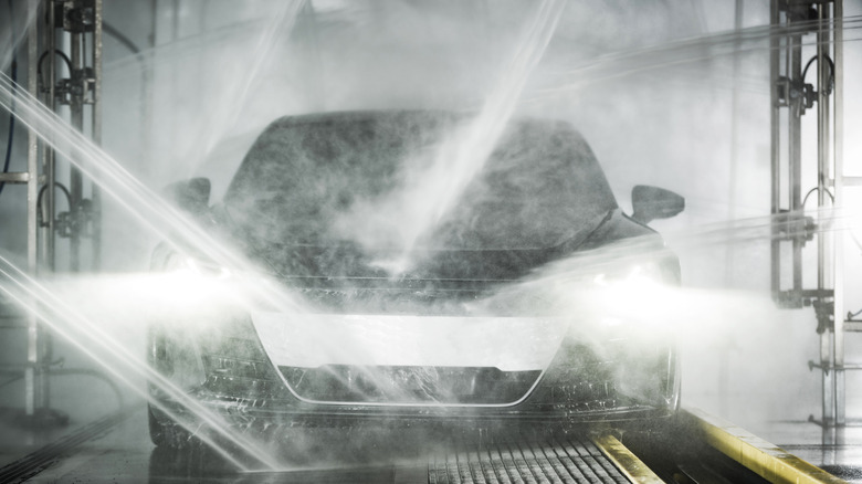 a car successful a touchless wash