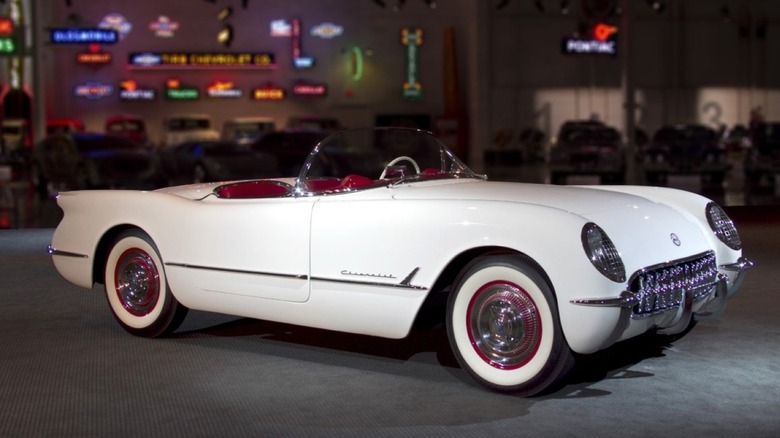 A 1953 Chevrolet Corvette presented by the GM Heritage Collection.