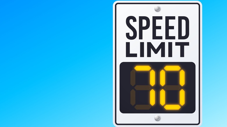 Digital speed limit sign.