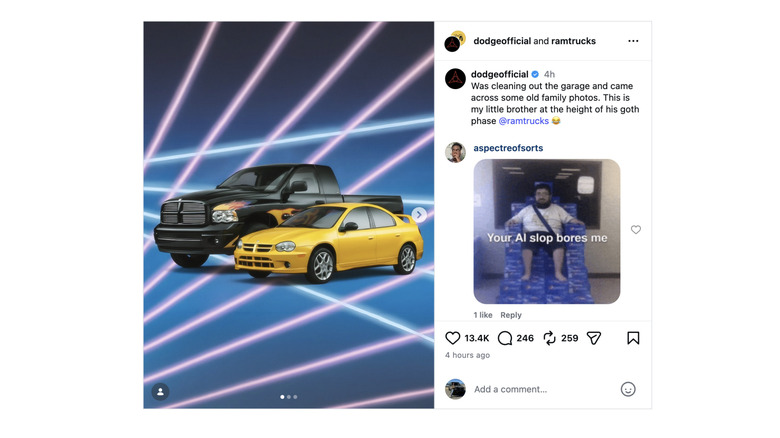Dodge AI Instagram picture