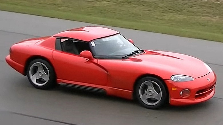 An early Viper in red on the track