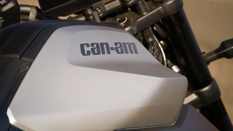 Close up of a Can-Am badge