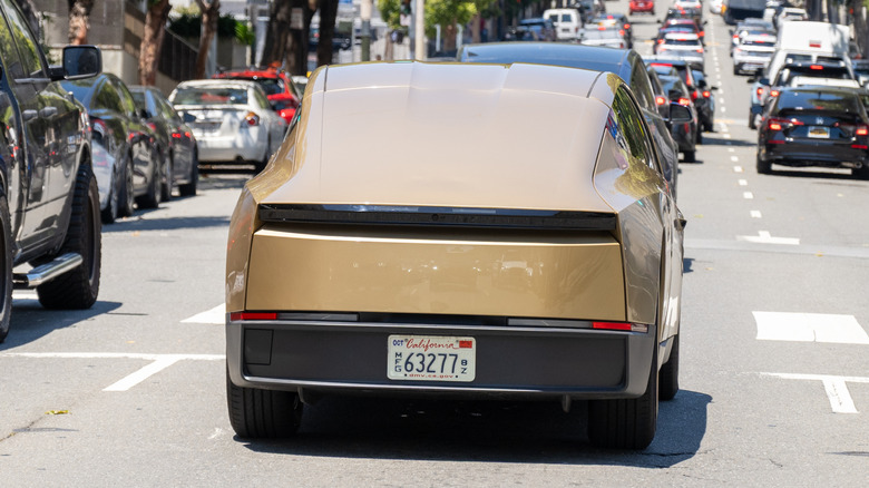A Tesla Cybercab self-driving car is seen underdoing testing on the street in San Francisco, California, June 17, 2026.