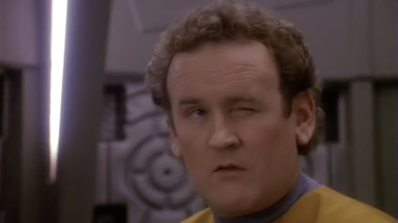 Chief O'Brien winking in a Deep Space Nine episode