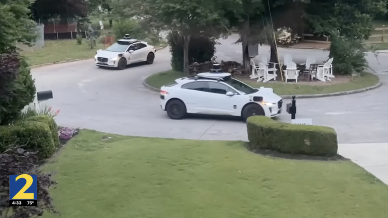 Waymos circling an Atlanta neighborhood