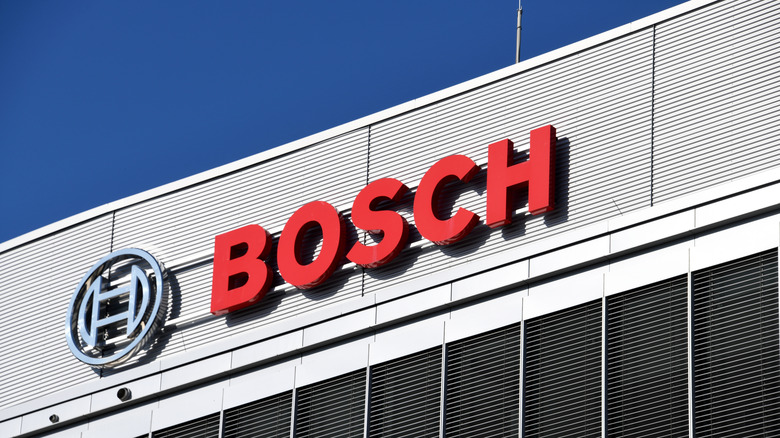Stuttgart, Germany - July 2, 2025: Bosch logo at the Bosch IT-Campus in Stuttgart - BOSCH is a German multinational engineering and technology company headquartered in Gerlingen
