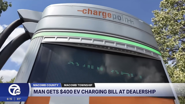 Chargepoint charge station where man was charged over $400 for short charging session