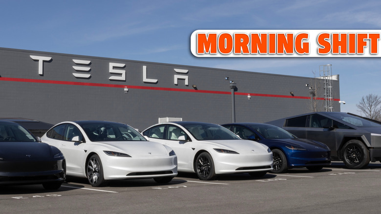 Indianapolis - February 28, 2025: Tesla EV electric vehicle Service Center. Tesla models include the Cybertruck, Model 3, Model Y, Model X and Model S.