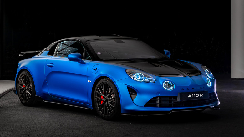 Front 3/4 blue/black two-tone Alpine A110