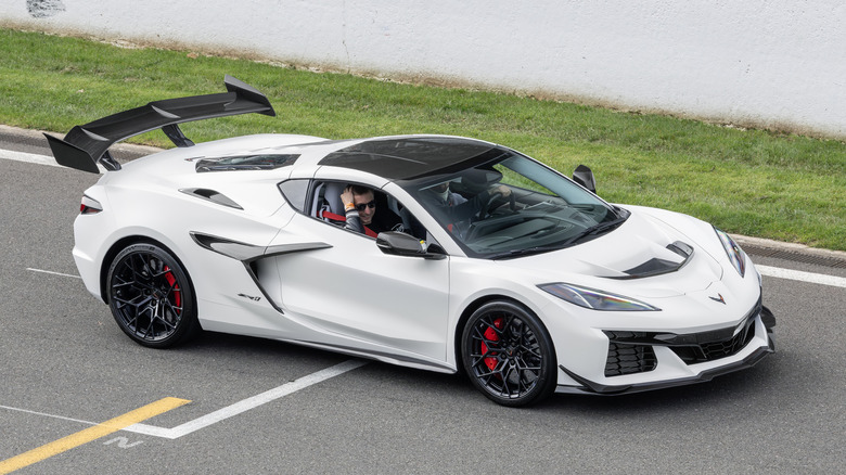 A white Chevrolet Corvette C8 ZR1.