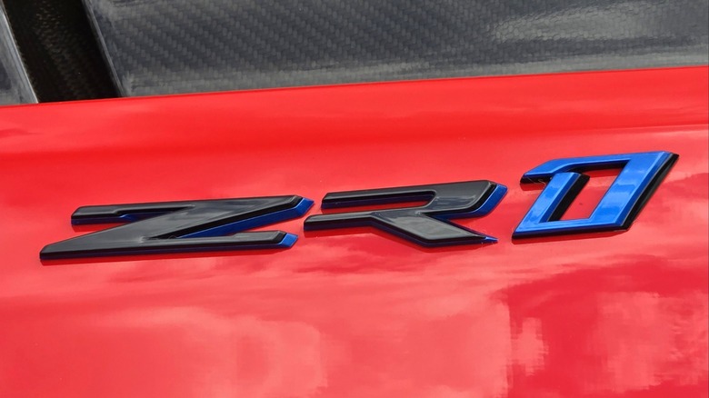 The ZR1 logo as seen on a Corvette C7 ZR1.