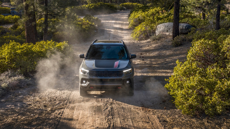 Jeep Compass on a trail