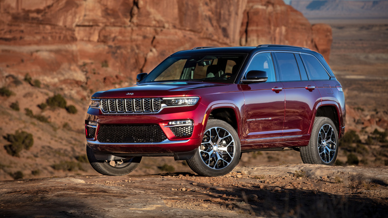 Jeep Grand Cherokee by a mountain