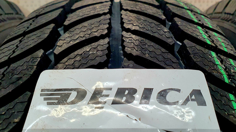 Close up of new Debica tire.
