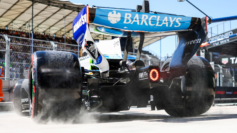 Alexander Albon of Thailand driving the (23) Williams FW48 Mercedes leaves the garage during final practice ahead of the F1 Grand Prix of Spain at Madring on September 12, 2026 in Madrid, Spain.