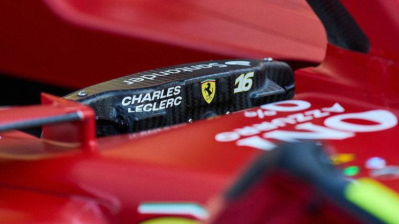 A detail of the steering wheel of Charles Leclerc of Monaco and Scuderia Ferrari during qualifying ahead of the F1 Grand Prix of Monaco at Circuit de Monaco on May 25, 2024 in Monte-Carlo, Monaco.