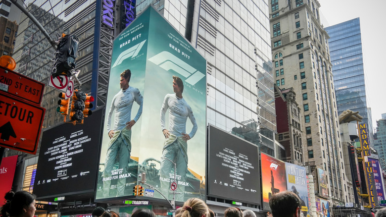 F1 The Movie advertised in Times Square