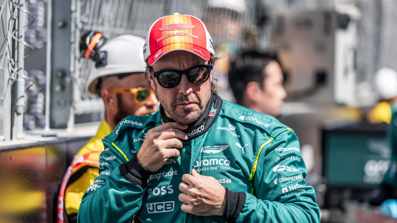 Fernando Alonso of Spain and Aston Martin Aramco F1 Team during Formula One Spanish Grand Prix