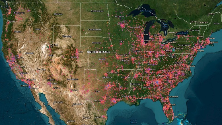 Map showing the locations of more than 300,000 Flock devices across the U.S.
