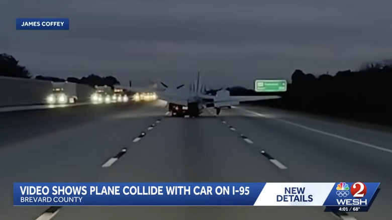 Florida plane crash with a car