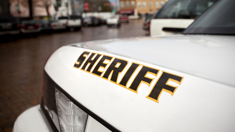 Sheriff at the courthouse in a town road in South Carolina