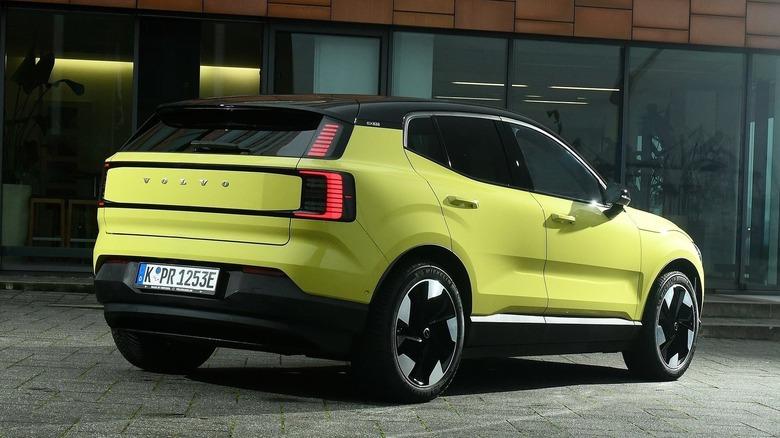 Volvo EX30 rear 3/4 yellow