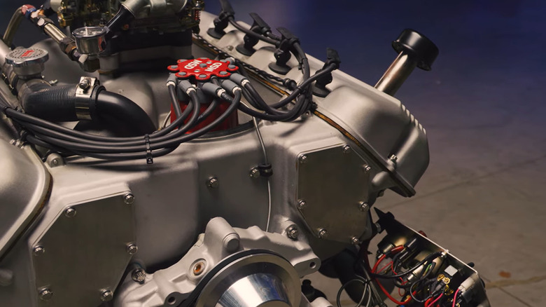 Detailed shot of the Ford 427 Cammer SOHC V8