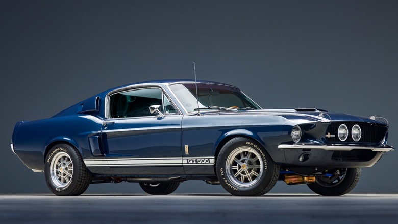 A classic Ford Mustang Shelby GT500.
