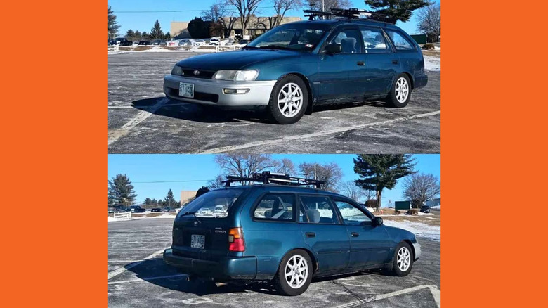 Blue Toyota Corolla wagon
