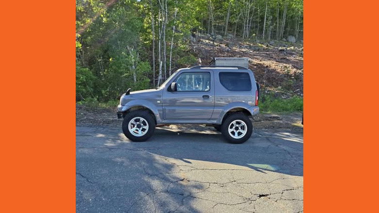 Lifted gray Suzuki Jimny