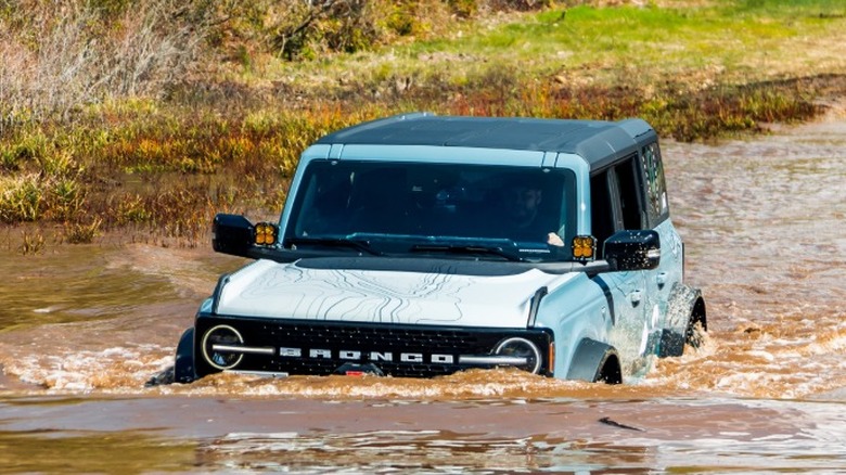 Ford Bronco driving through water