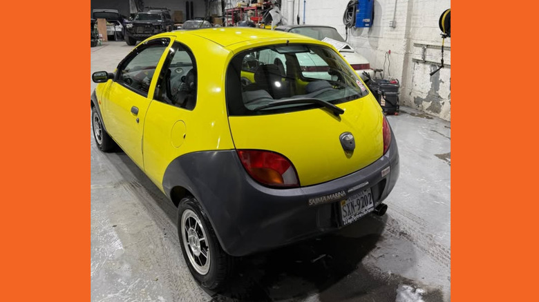 A yellow Ford Ka