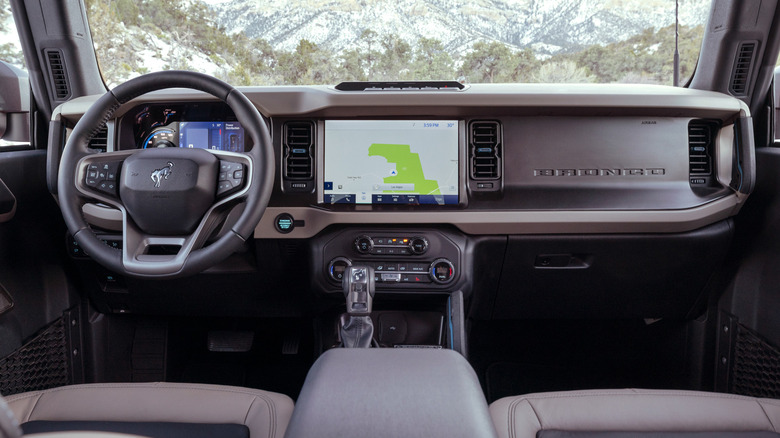 Interior of a Ford Bronco Wildtrak.