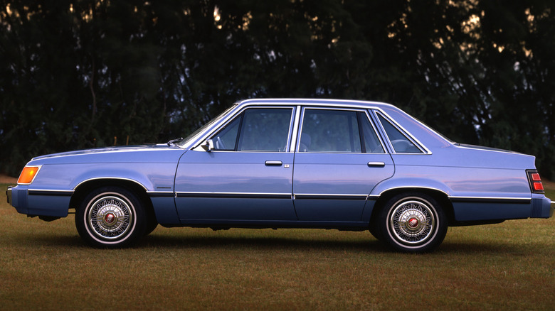Side profile view of a 1983 Ford LTD sedan.