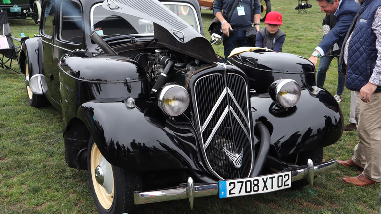 A 1956 Citroën 11BL Traction Avant Gazogène as displayed at the Pebble Beach Concours d'Elegance