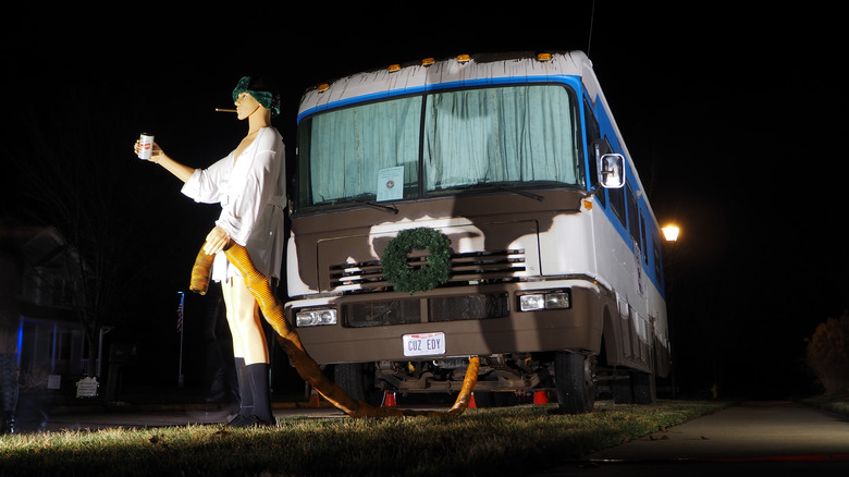Recreation of the scene from "Christmas Vacation" where Cousin Eddie dumps the RV tank into the sewer