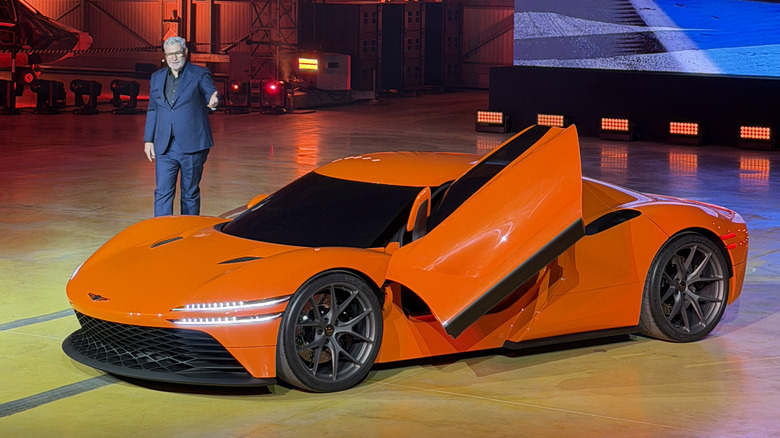 Front 3/4 view of the orange Genesis Magma GT concept