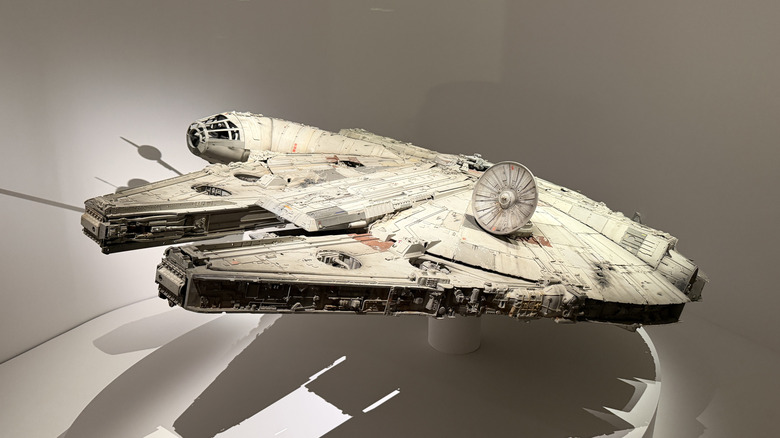 Scale model of the Millennium Falcon at the Lucas Museum of Narrative Art