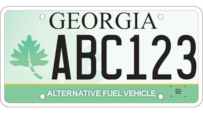 Alternative Fuel Vehicle sample license plate