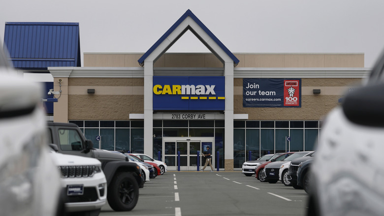 A view of a CarMax dealership on April 10, 2025 in Santa Rosa, California.